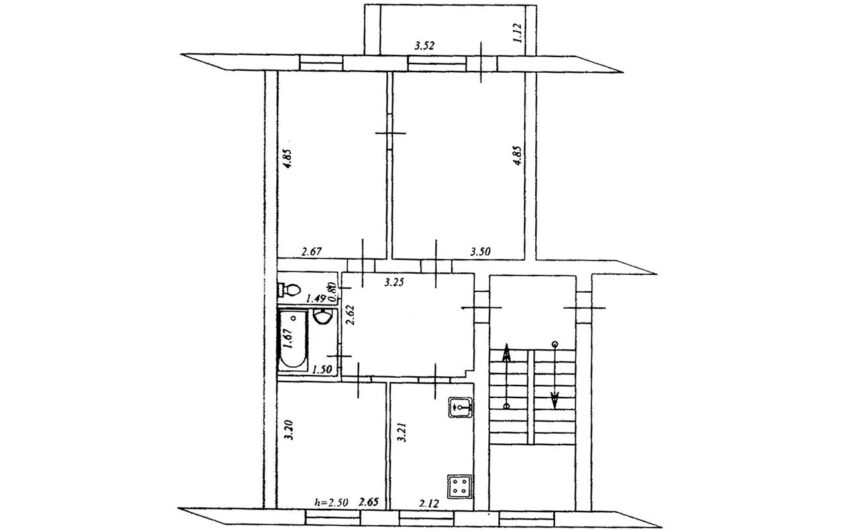 3-к квартира, 61.3 м², 2/5 эт., г.Славянск н/К, р-н Стоматологии