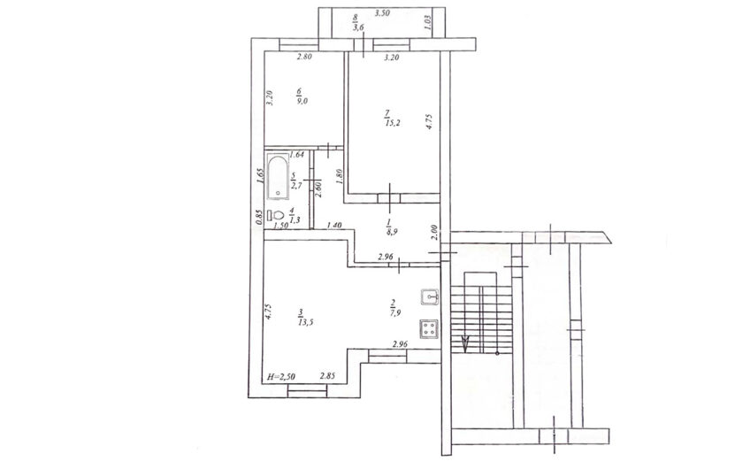 3-к квартира, 64.4 м², 3/5 эт., г.Славянск н/К, р-н Администрации